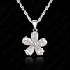Flower Festival 925 Sterling Silver Needle  Cubic Zirconia Pendant Neckalce Chain Flower Shape Necklace For Women Dressing 1