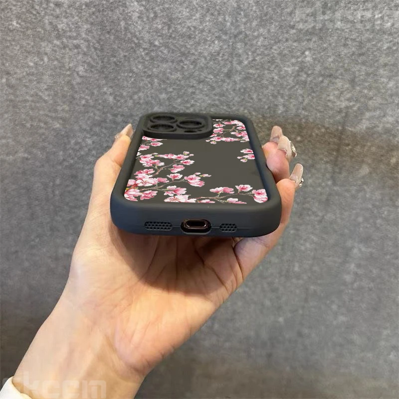 Pink Flower Silicone Shockproof Soft Phone Case Cover