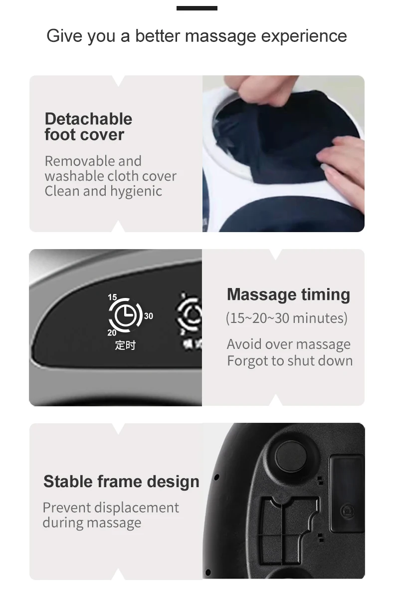 Massaggio elettrico per i piedi, Shiatsu, impastamento profondo, compressione dell'aria per la cura della salute, terapia di riscaldamento a infrarossi, antistress_voghion.com