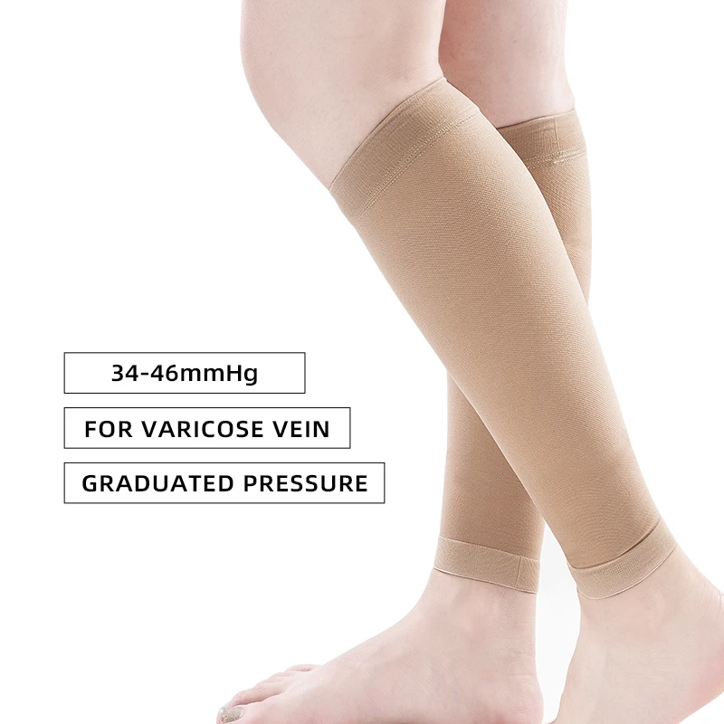 34-46mmhg Men Women Plus Size 4xl 5xl Medical Compression Stockings  Footless Varicose Vein Support Socks Anti Fatigue Edema