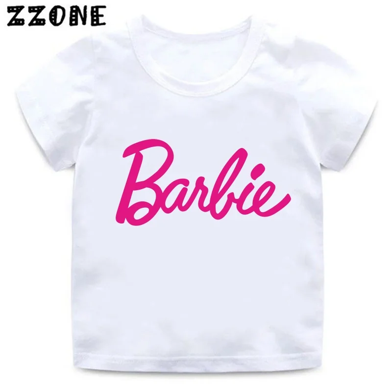 Hot Sale Barbie Princess Print Cartoon Kids T-Shirts Fashion Kawaii Girls Clothes Baby Boys T shirt Summer Children Tops,ooo5906 2