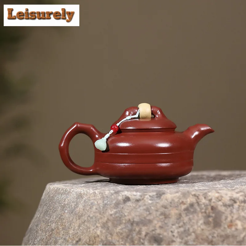 260ml Retro Yixing Purple Clay Teapots Handmade Pot Raw Ore Dahongpao Mud Kettle Chinese Zisha Tea Set Craft Supplies Collection
