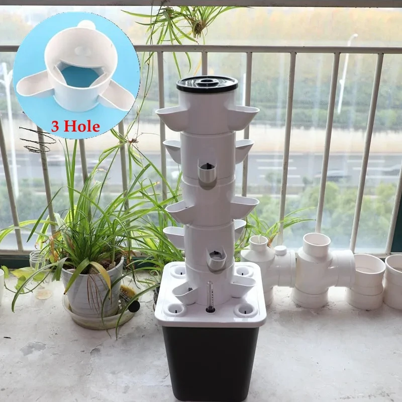 Hydroponic Growing System Mini Detachable Indoor Outdoor Home Grow Herb Vertical Garden Tower DIY Balcony Vegetables Planter