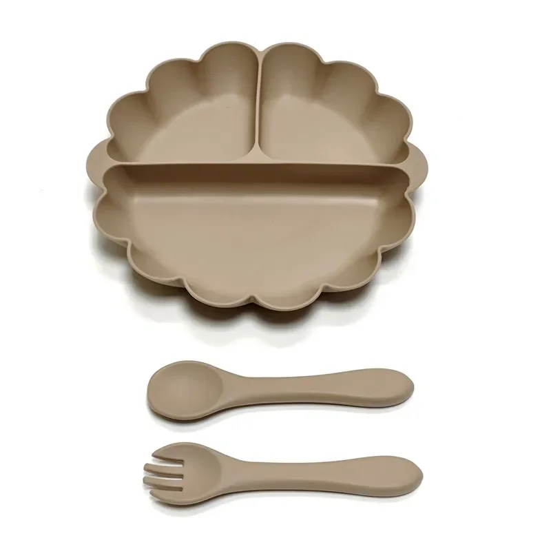 Silicone Dinner Plate 3pcs Children Tableware