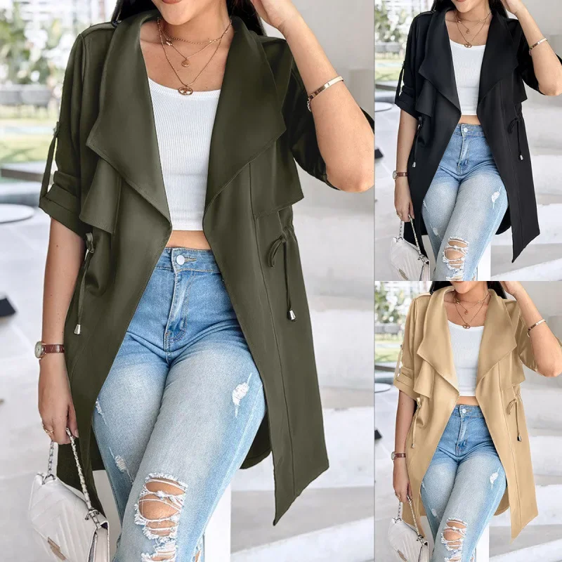 New Pure Color Loose Sleeveless Midi Length Coat Jacket Children's Clothing Comfortable Breathable Outerwear for Kids
