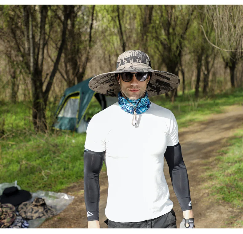Outdoor-Visierhut für Herren, großer Kopf für Fischerkappen, Tarnung, Camping, Angeln, männlich, Übergröße, 60–65 cm – Detail 12