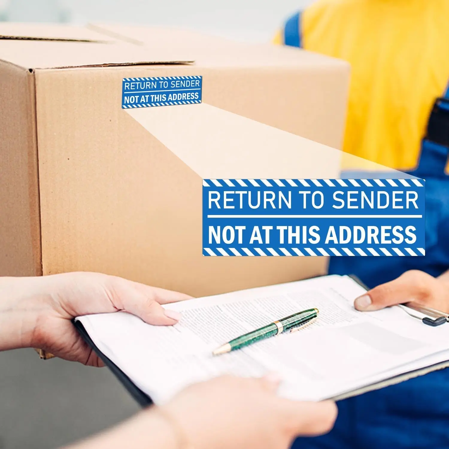 Return to Sender Not at This Address Stickers 1x3 Inch Self Adhesive Transport Cargo Sticker Address Reminder Label 500Pcs