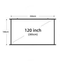 Must-have for home theater! 120-inch 16:9 foldable anti-wrinkle projector with white wall-mounted screen, washable, suitable for - Image 2