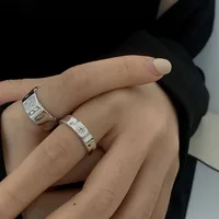 925 Sterling Sliver Star Rings Y2K Couple Zircon Star Open Ring for Women Men Wide Retro Figner Rings Lovers Gift Jewelry - Image 5