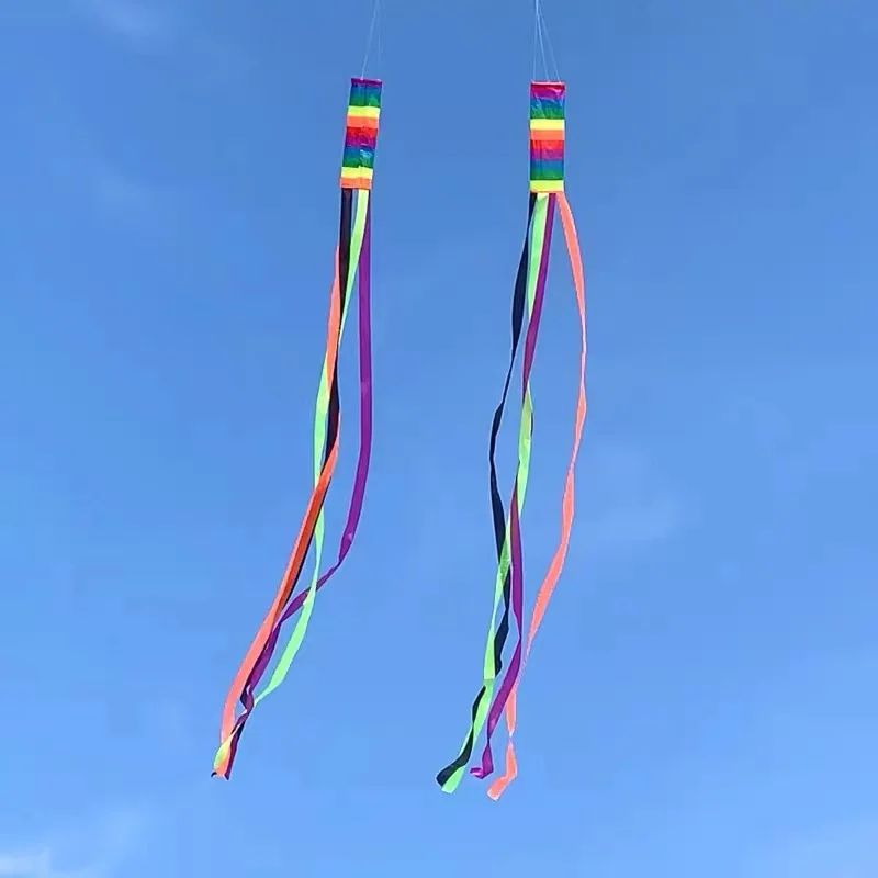 4/10M Rainbow Rotating Tube Tassel Tail Strap Helps with Kite Balance and Stability Special Effects Kite Flying Tail Pendant 2