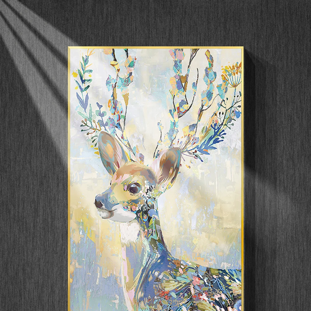 Aquarelle Sika cerf Style nordique Art toile peinture moderne maison mur  Art affiche imprime photo chambre salon décor Mural - AliExpress, image size:1000x1000