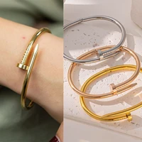 RAKOL Simple 316 Nail Light Luxury Titanium Steel Jewelry Women's High Quality Bracelet Multi Functional Non-fading Hand Jewelry 2