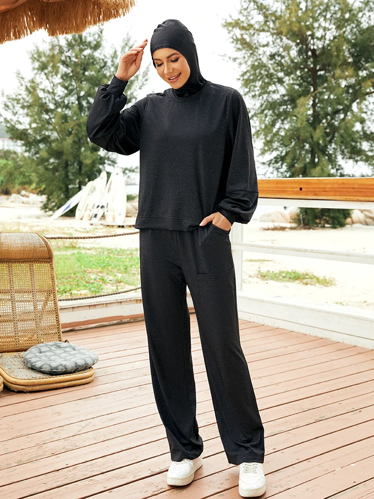 NaLatia Burkini Set 3-teilig - Islamischer Badeanzug Mit Hijab & Hose