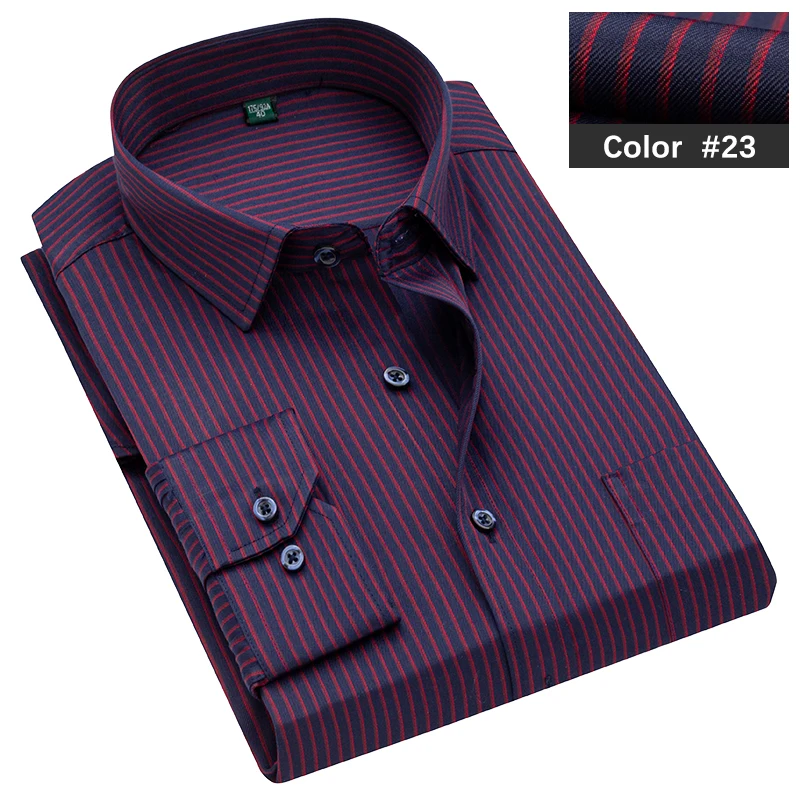 Men's Classic Blue Striped Long Sleeve Casual Shirt