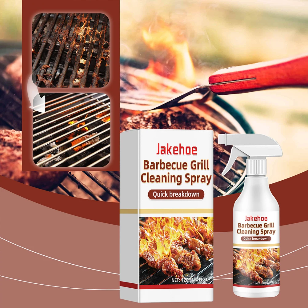 120ml Grate Cleaner Spray Multipurpose BBQ Cleaning Spray Cleans Burnt Food Grills Dirt Oil Cleaning for Outdoor Barbecue