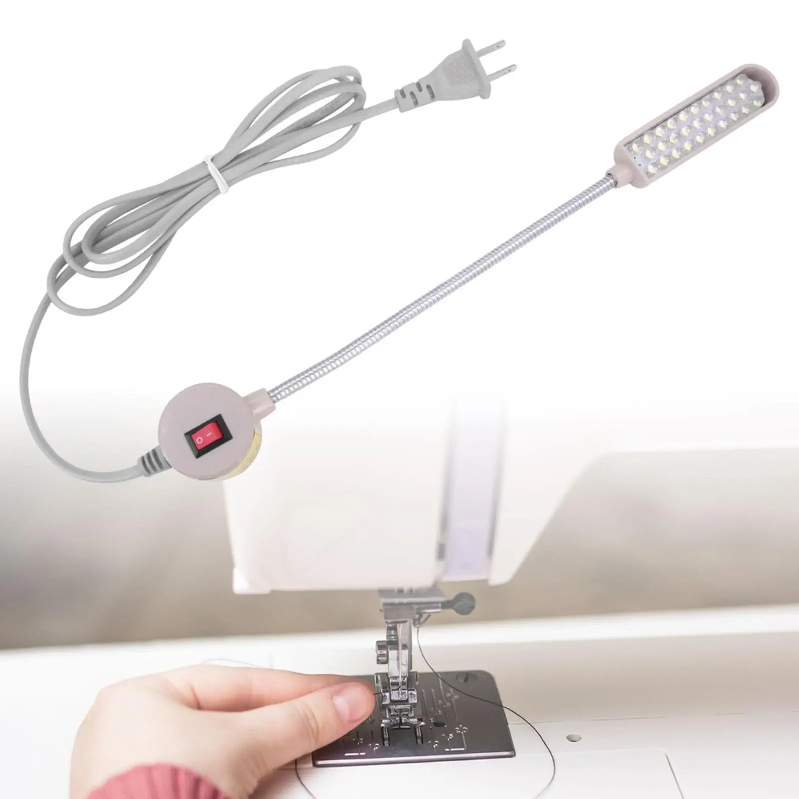 Sewing Machine Light Bright Flexible Gooseneck Magnetic Base 30 Lamp Beads LED Sewing Machine Lamp Work Lamp for Drill Presses