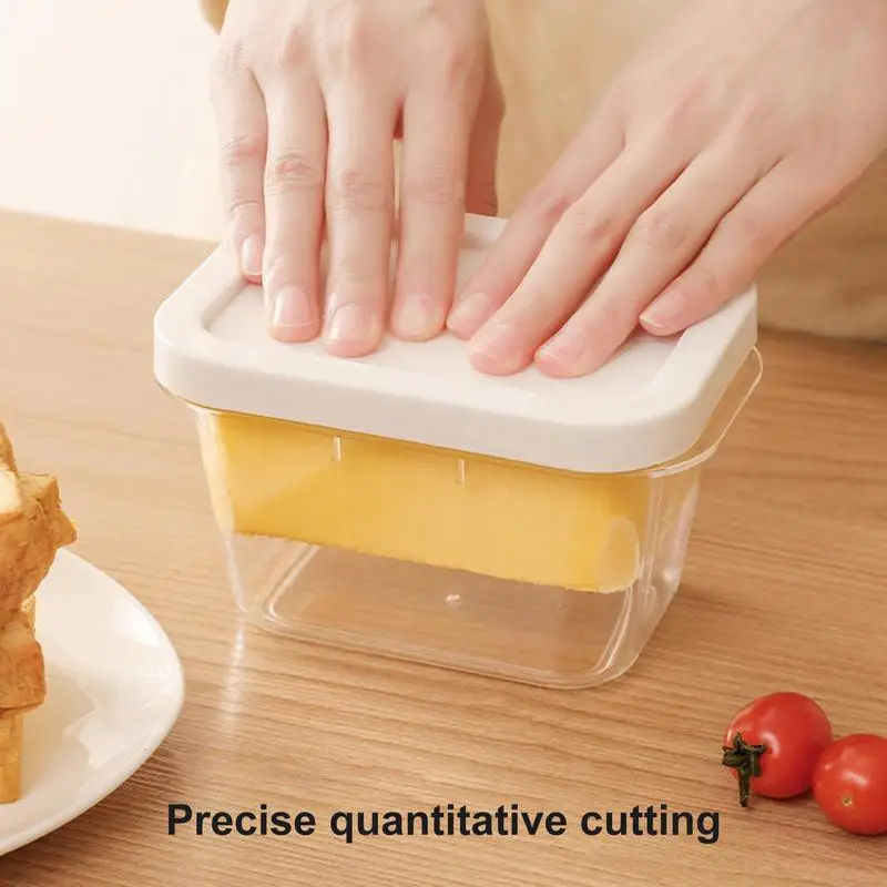 Stainless Steel Butter Box Dish With Lid Sealing Cheese Cutting Butter Storage Box Kitchen Food Sealing Storage Food Container