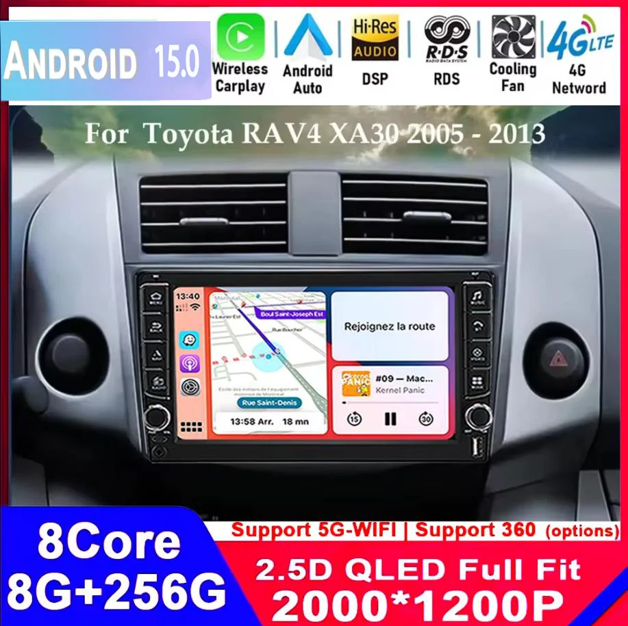 Android 15 Car Radio Android Auto For Toyota RAV4 Rav 4 XA30 2005-2013 ...
