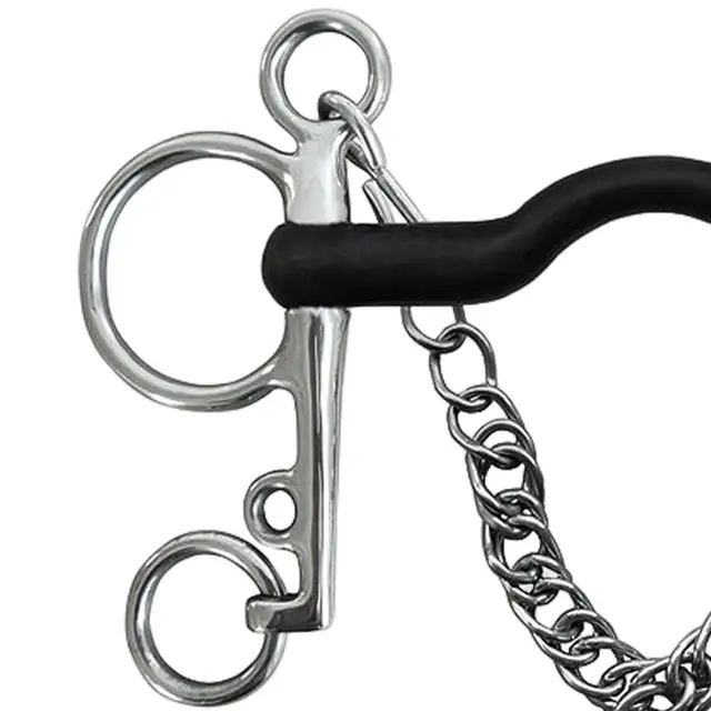Horse Bit W/Curb Hooks Chain Harness for Training Equipment Equestrian Horse Bit W/Curb Hooks Chain Harness for Training Equipment Equestrian