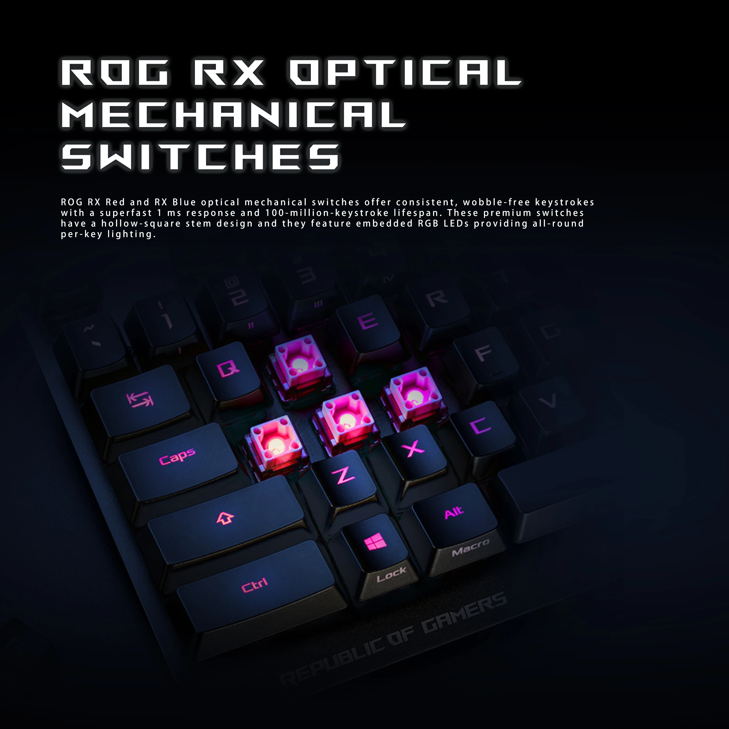 Original New Asus ROG Azoth Tri-Mode Connection OLED Display PBT Doubleshot  Keycaps NX Mechanical Switches Gaming Keyboard - AliExpress