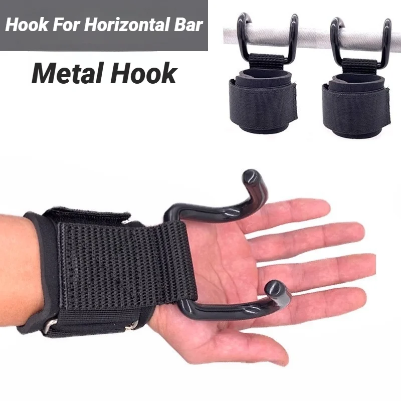 Heavy Duty Chin Up Assist Hooks Anti-Slip Handles Weightlifting Wrist Guards 2Pcs For Home Gym Strength Training Weight Lifting
