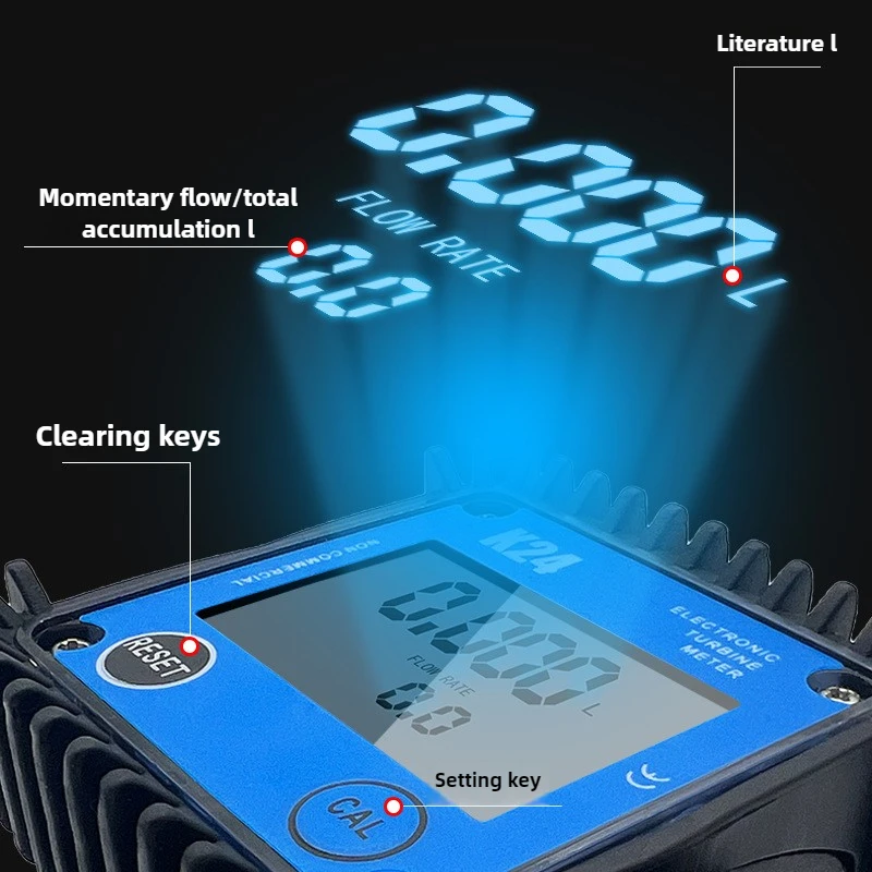 1-inch Gear Gauge Electronic Gear Flowmeter Digital Display Diesel Gasoline Engine Liquid Soybean Peanut Oil K24 3~100L/min
