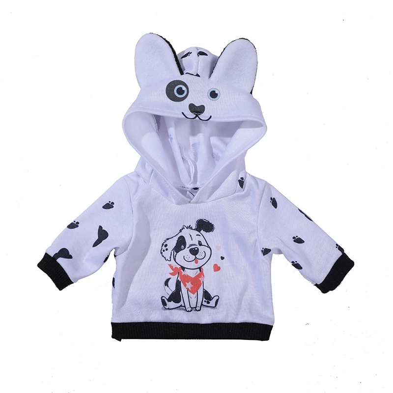 17 Inch Doll Clothes Cartoon Dog Hoodies Trousers 43cm New Born Baby Boy Clothes Sports Suit Toys for Girl Nendoroid Clothes 2