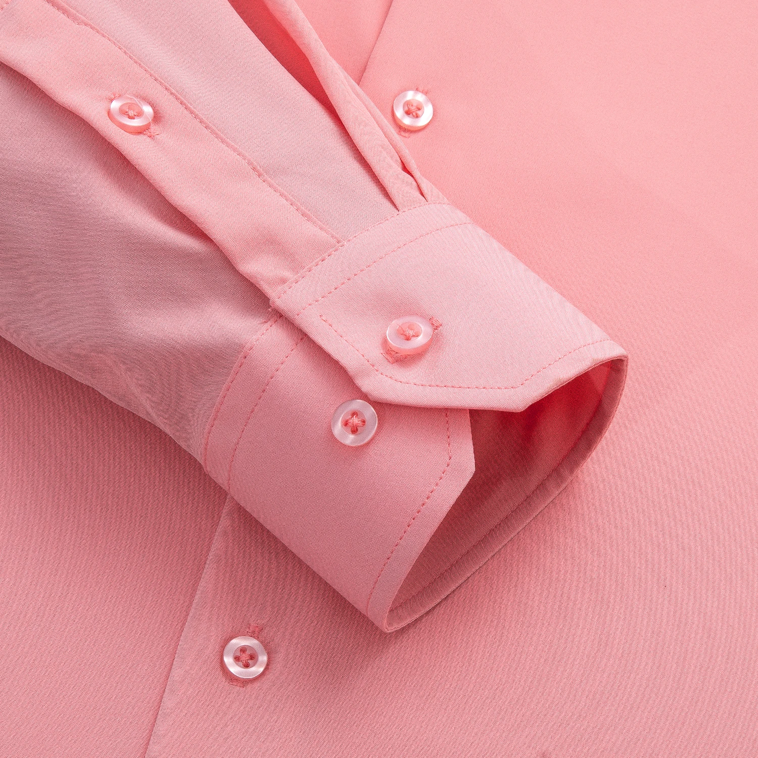 Hi-Tie Pink Silk Mens Shirts Plain Smooth Long Sleeve Formal Leisure Dress Blouse for Male Wedding Business Events Oversized
