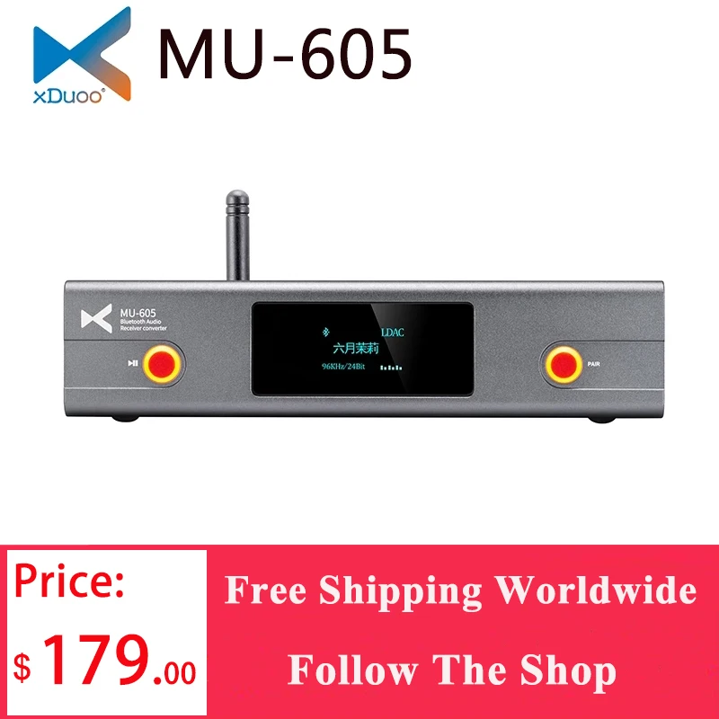 

XDUOO MU-605 декодер Dual ES9018K2M Hifi беспроводной Bluetooth-приемник Bluetooth 5,1 MU605 DAC Поддержка APTX HD LDAC SBC AMP DAC