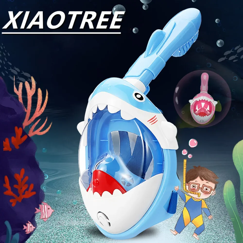 Children Cartoon Diving Mask Swimming Full Face Snorkeling Mask Boys Girls Underwater Scuba Anti Fog Snorkel Set Equipment Kids 2