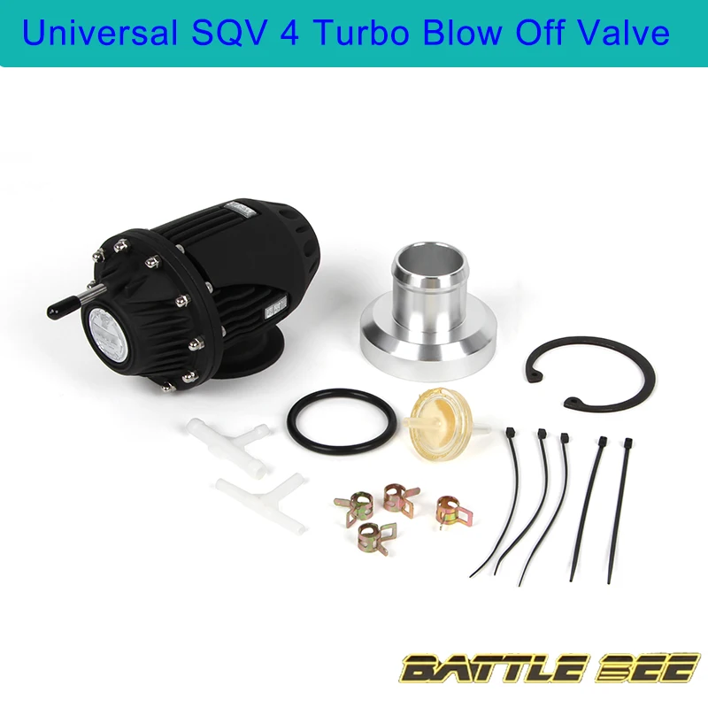 

Black Silver Universal SQV 4 Turbo Blow Off Valve for HKS VI SSQV BOV Aluminum Pull-Type With Adapter