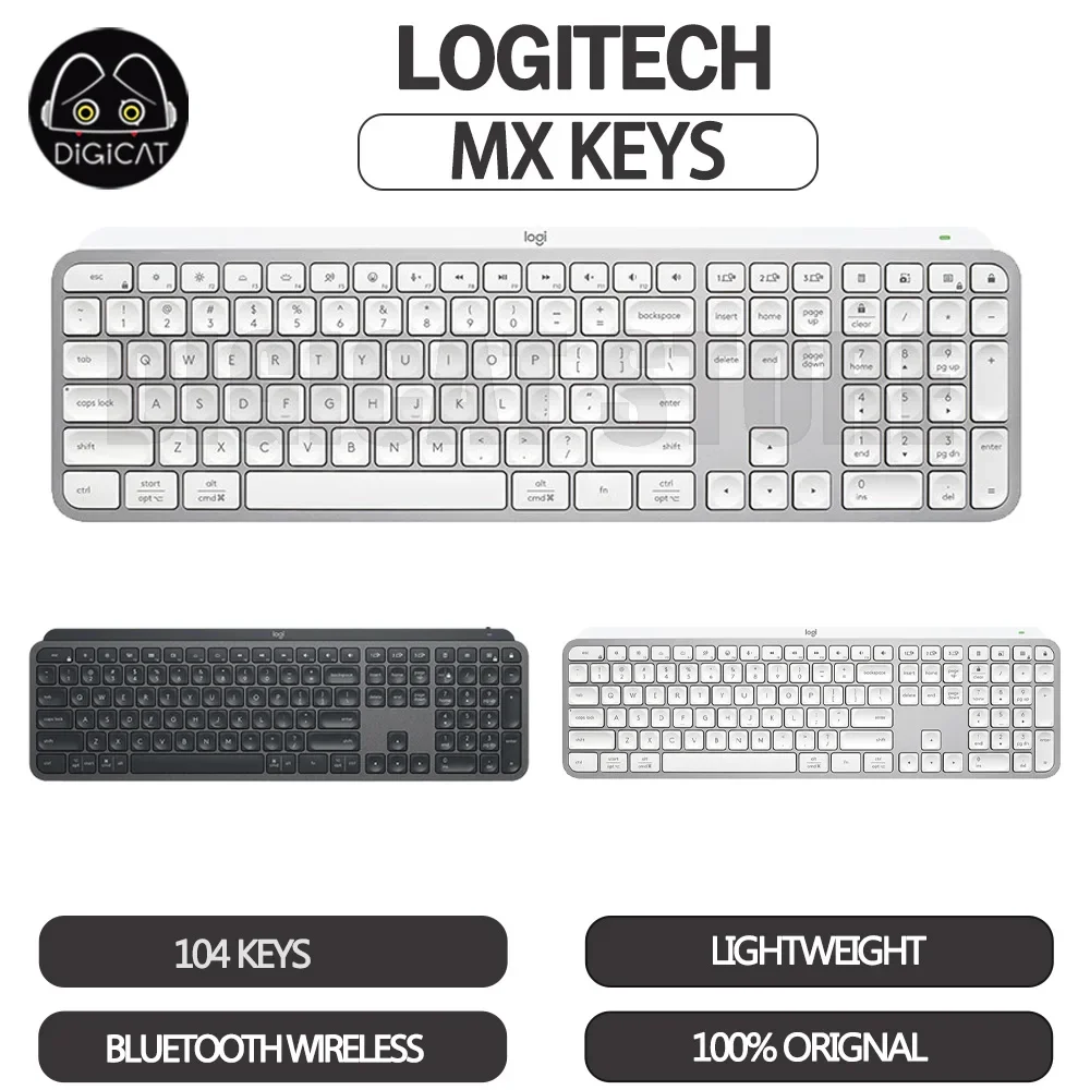 Logitech Mx Keys S Keyboard Usb Bluetooth Wireless Keyboard Retroilluminazione Tastiere Per Ufficio Ricaricabili Per Ipad Mac Linux Ios Gifts