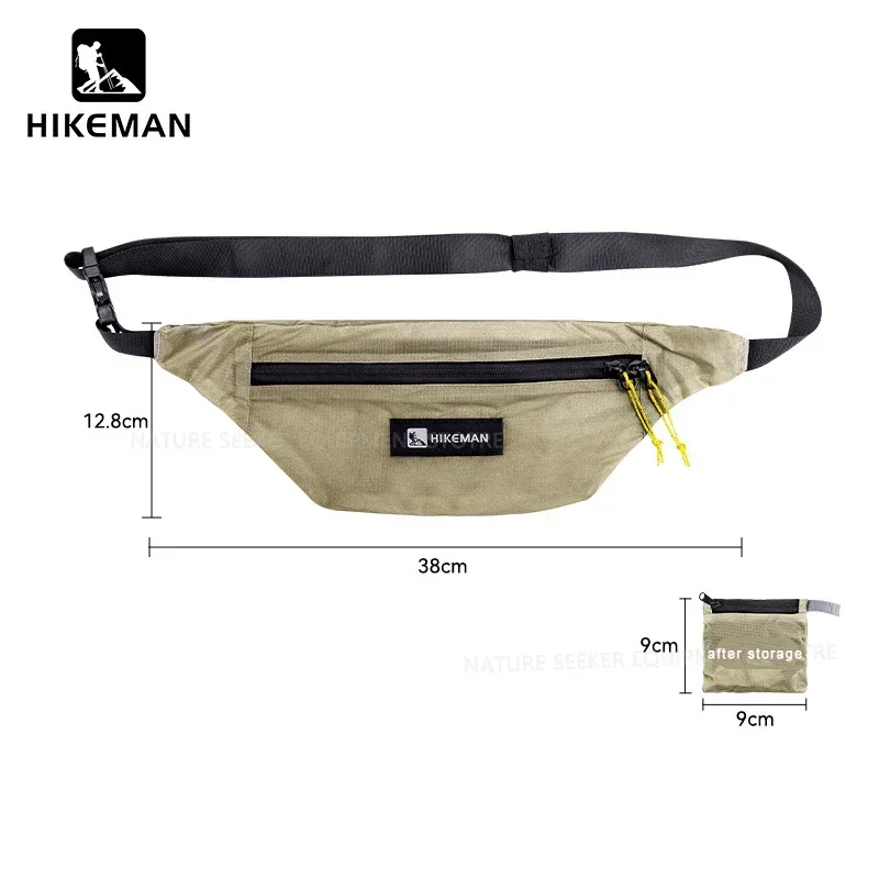 HIKEMAN Lightweight Waist Bag for Running Fitness Cycling Pack 20D Silicone Coated Waterproof Crossbody Outdoor Sports Pouch