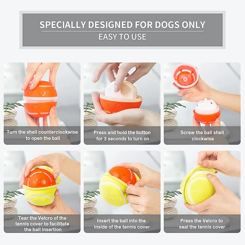 FLUFFEE Interactive Dog Toys Ball, Active Rolling Ball for Dog Boredom &  Stimulating with LED Lights, Motion Activated Automatic Moving Wicked Ball