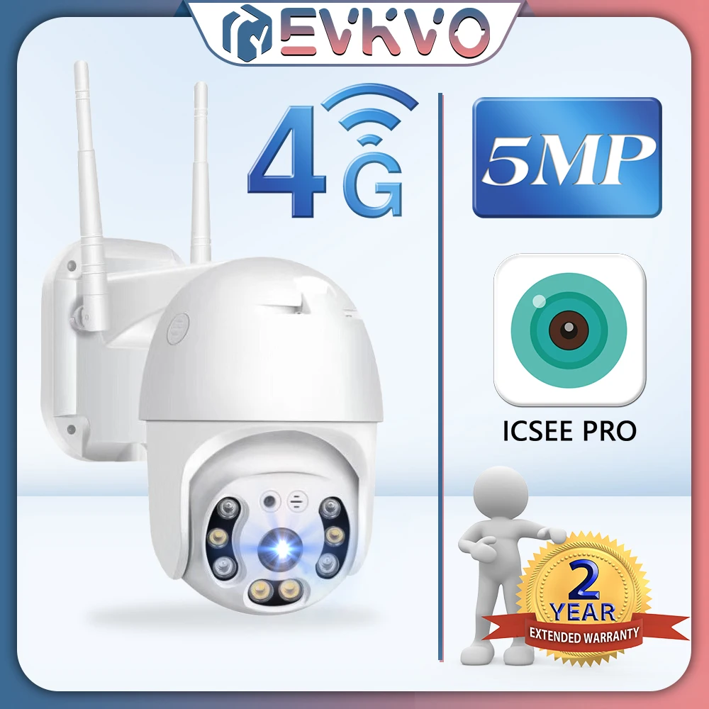 5MP 4G SIM Card IP Camera PTZ Wifi 4X Digital Zoom Auto Tracking Outdoor CCTV Security Wireless Mini ICSEE | Безопасность и защита