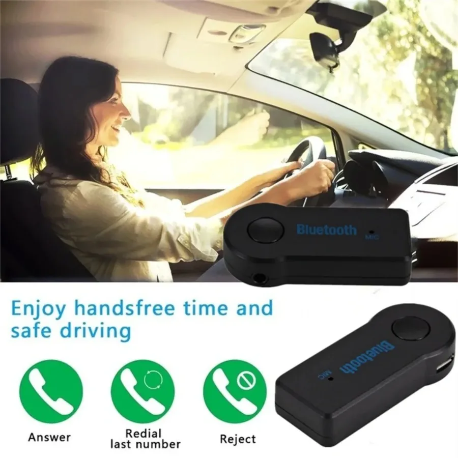 Bluetooth 5.0 Wireless Music Transmitter & Audio Receiver with 3.5mm Stereo AUX Adapter
