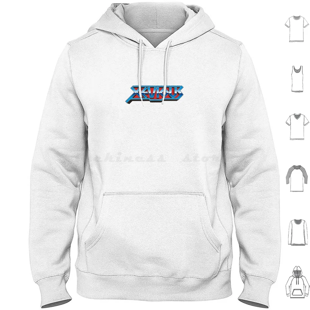 Xevious Logo Felpa Con Cappuccio In Cotone Manica Lunga Xevious Arcade Arcade Games 80S Retro Gaming Retro Old School Vintage Graphics
