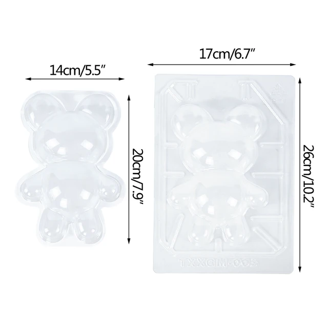 3 db Kézzel Készített Sütemény 3D Medve Penész Epoxi Gyanta Zselés Kupola Mousse Nagy Méretű Szilikon Törhető Csokoládé Bomba Süteményhez - Image 6