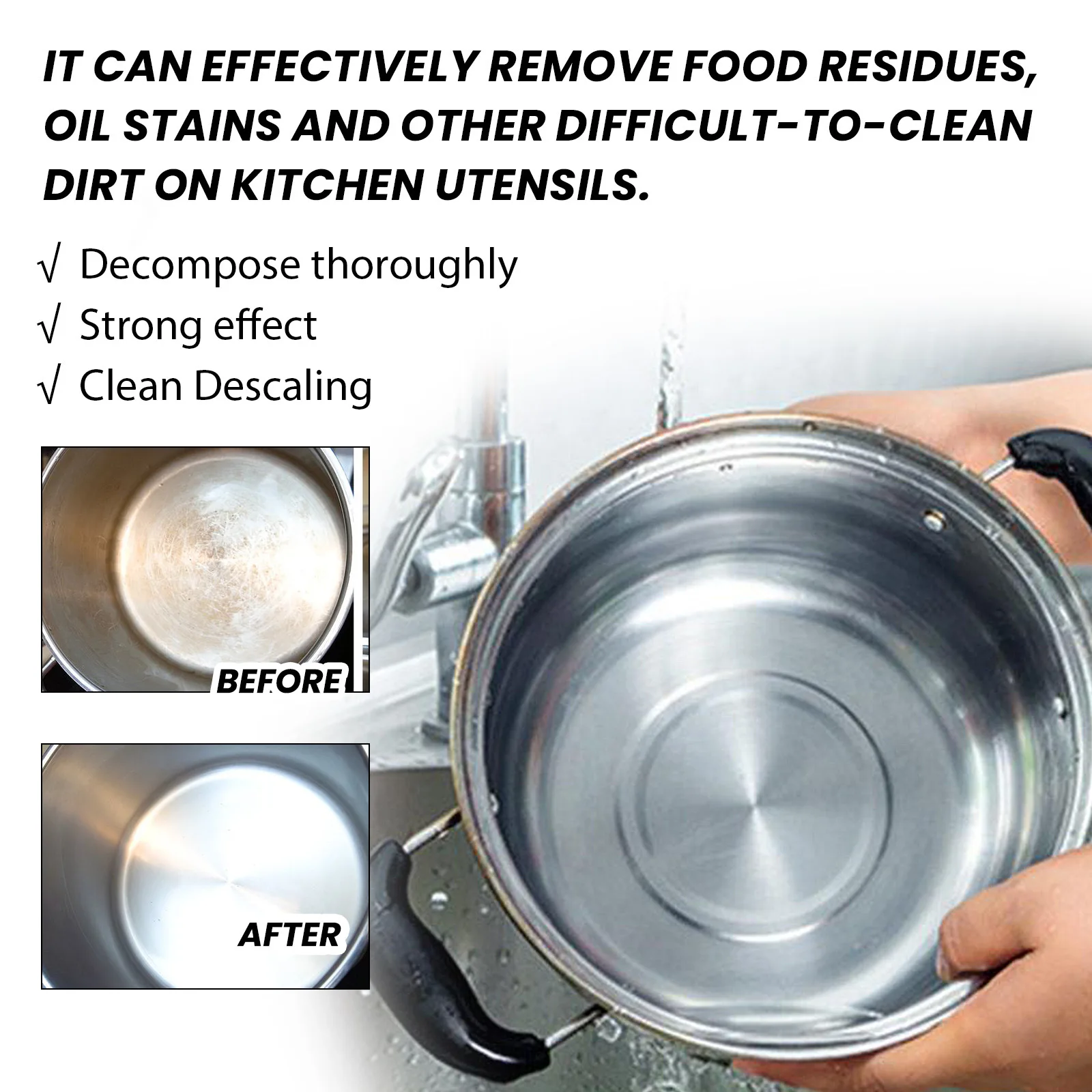 Pot Pan Cleaning Cream Pot Bottom Polishing Remove Black Scale Burn Marks Cleaner Kitchen Oil Cleaning Cookware Blackening Agent oil cleaner kitchen cleaner