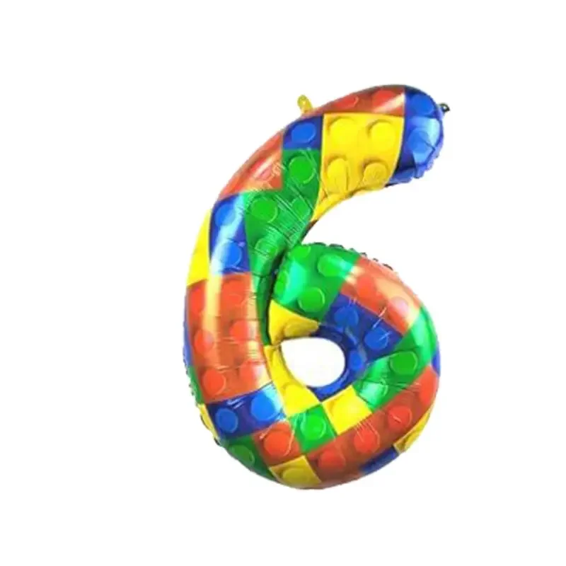 Bausteine Geburtstag Party Dekoration Geschirr Tasse Teller Ballon Banner Hintergrund Servietten für Kind Thema Party Liefert Geschenke – Detail 33