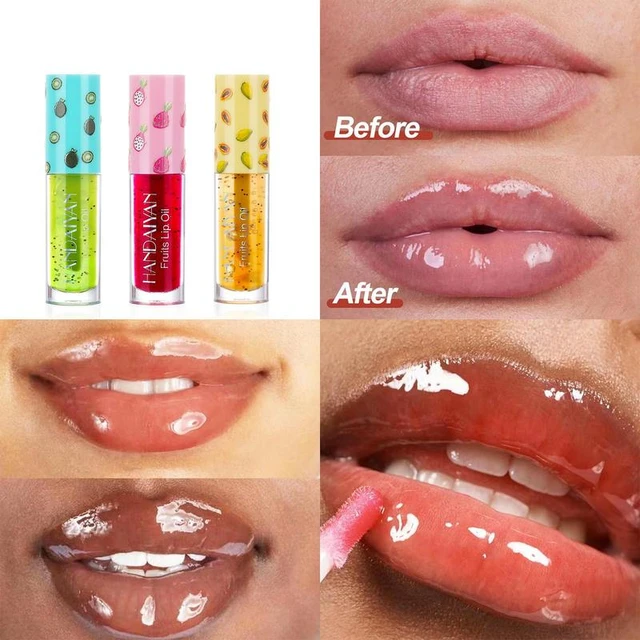 Transparent Fruit Extract Lip Gloss Set 3pcs/Set Lips Plumper Moisturizing  Oil For Beauty Tint Gift For Christmas Valentines Day - AliExpress