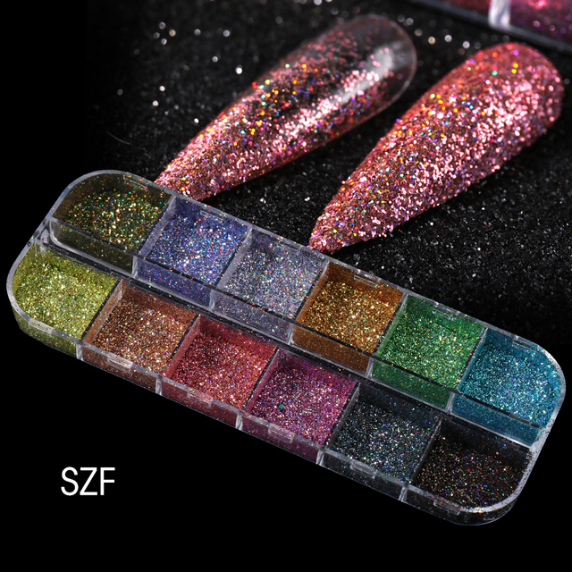 Abalone Shell Nail Art Glitter Natural Sea Shell Slices Nail Charms Flake Powders Shiny Sequins Manicure Design  FBBY
