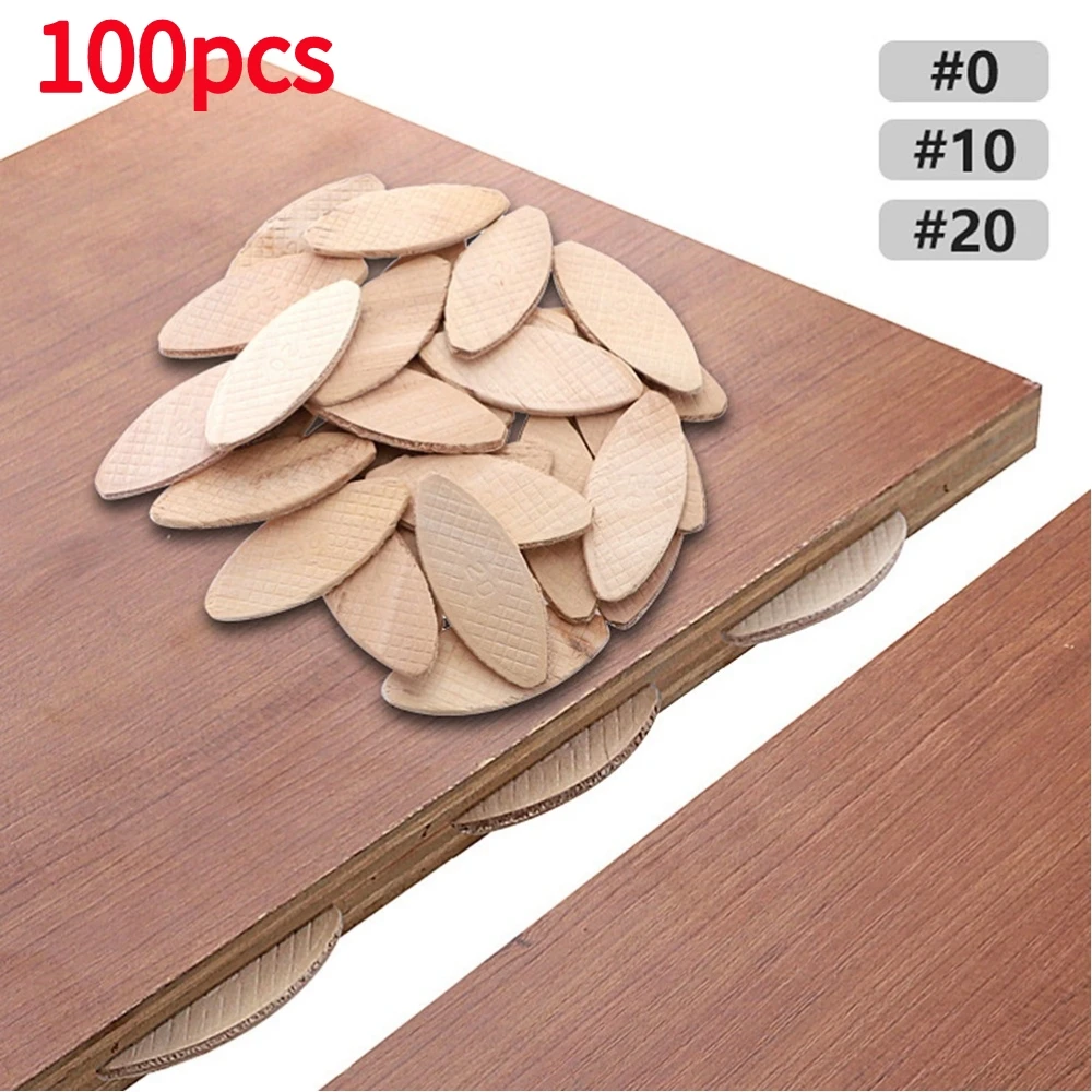 100pcs No. 0#/10#/20# Assorted Wood Biscuits DIY Tenon Pieces for Wood  Joining Woodworking Crafting Woodworking Biscuit Jointer