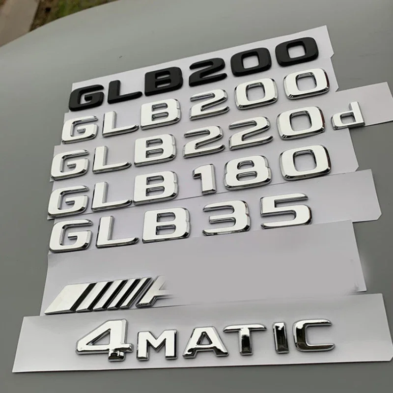 3D Abs Logo Glb35 Glb200 Glb250 Glb220D Emblem Letters Car Trunk Badge Sticker Per Mercedes Benz Glb 35 200 250 X247 Accessori