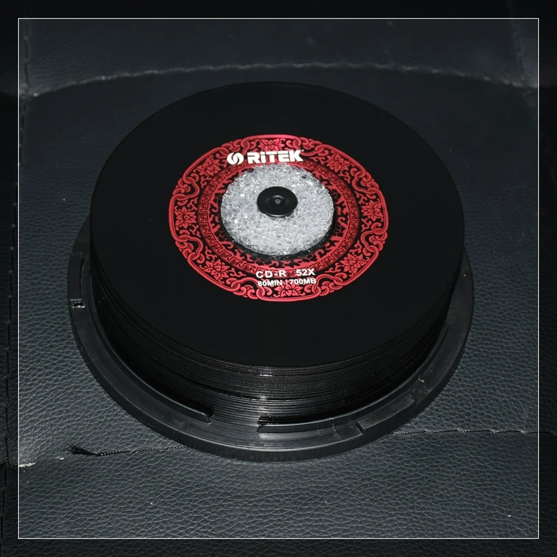 Ritek-CD-R空白のビニールディスク、黒、レコード可能なコンパクト