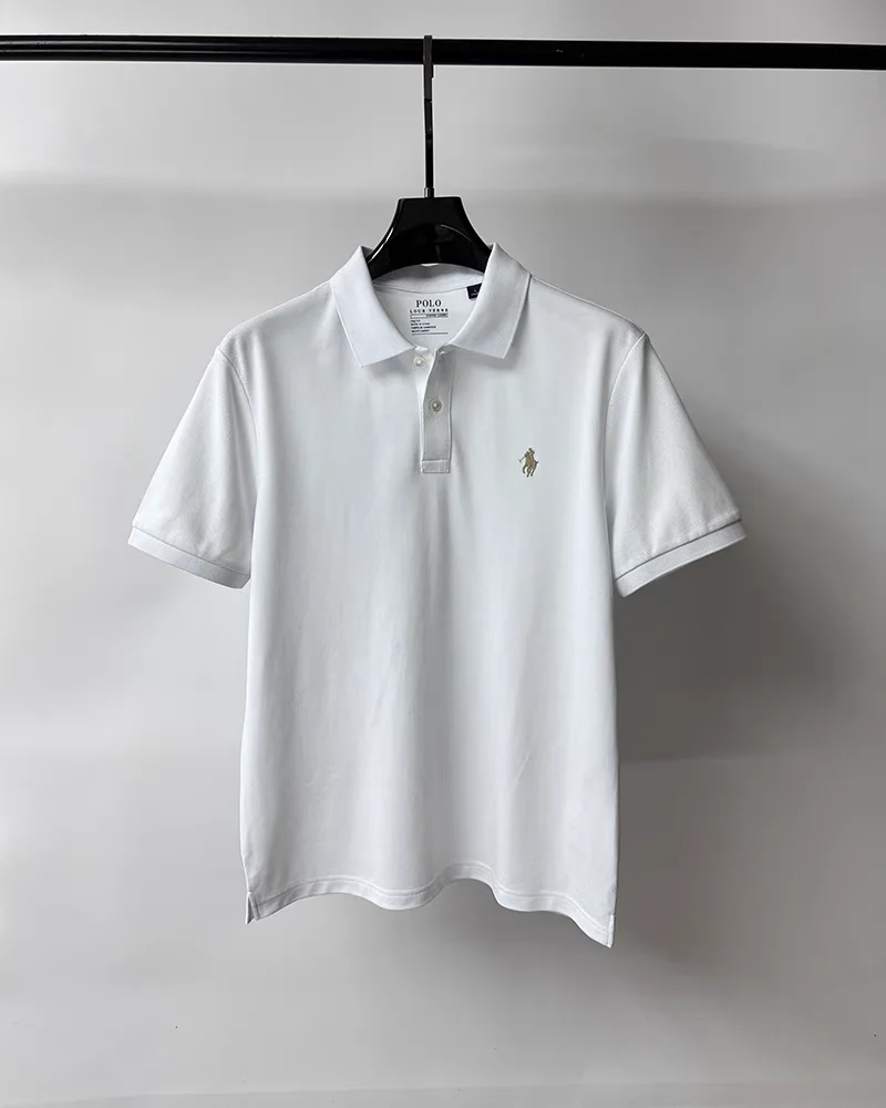 Men sports tops T shirts Men's Short Sleeve Polo Shirt Horse Embroidery T-Shirt Business Casual 100% Cotton Summer