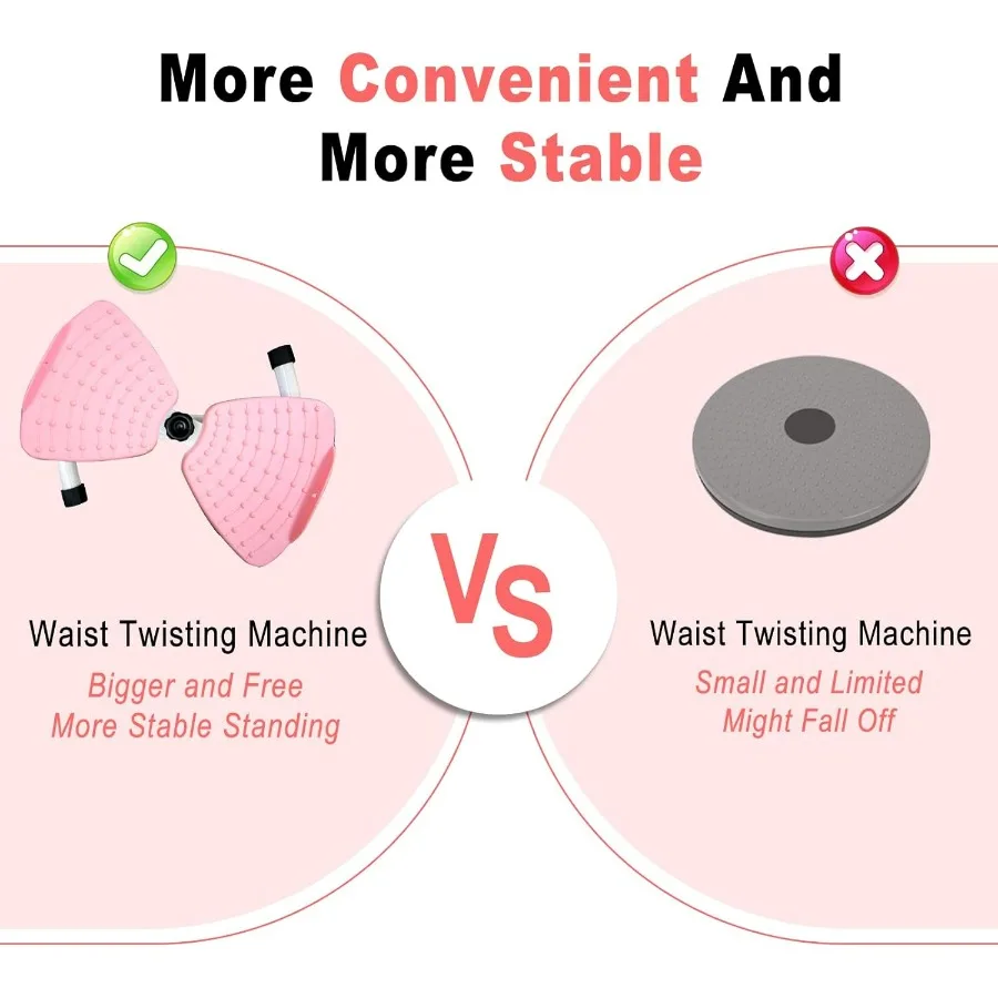 Waist Twister Ab Machine with 300 lbs Weight Capacity Anti-slip twist board Noiseless Home Gym Exercise Equipment for Women Men