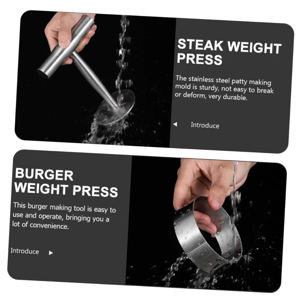 New Stainless Steel Burger Press Tool Easy To Use Non-Stick Hamburger Maker BBQ Tools Round Rice Ball Mold