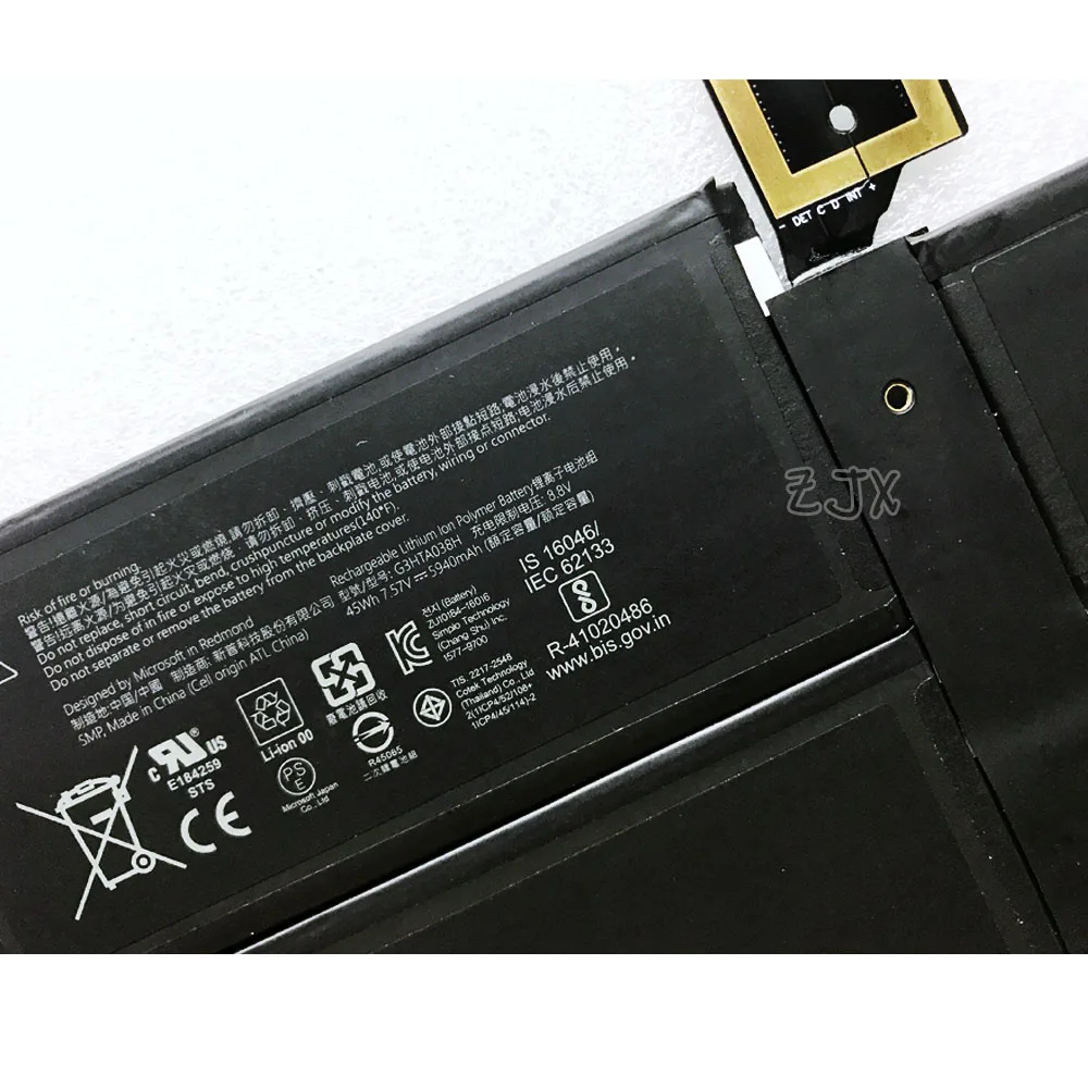 Applicable to DYNM02 G3HTA038H Surface Pro5 Pro6 1807 1796 12.3 "Tablet Computer Battery