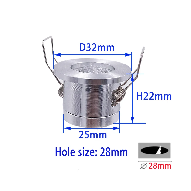 Indoor Spotlight Downlight 12V 24V 1W Slim Mini LED Dimmable Flush Mount Cutout 28mm ceiling light Cabinet Showcase Camper Lamp led downlight led spotlight